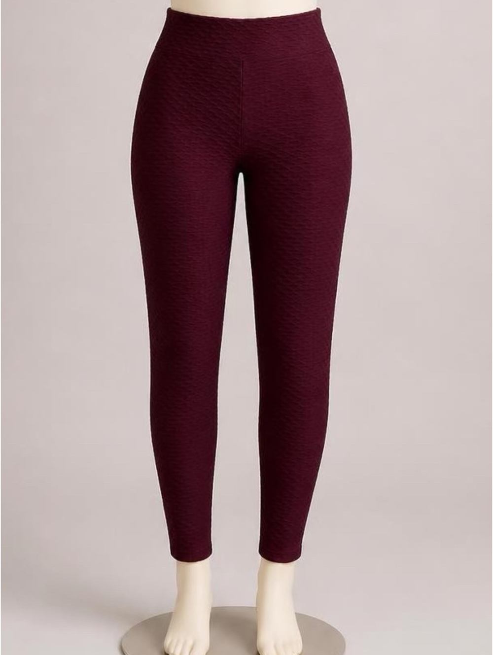 Booty by Brabants Women's Burgundy Croco Skin Textured Leggings OS